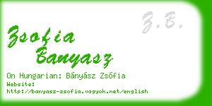 zsofia banyasz business card